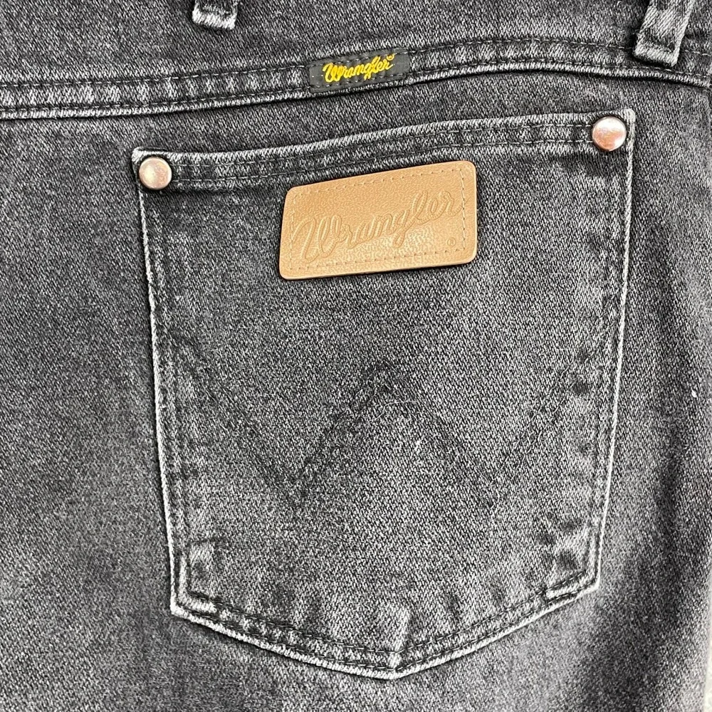 Wrangler 13MWZWK Cowboy Cut Mens Black Jeans 40x35* Faded Denim Straight‎ Leg